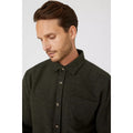 Khaki - Side - Mantaray Mens Twill Overshirt