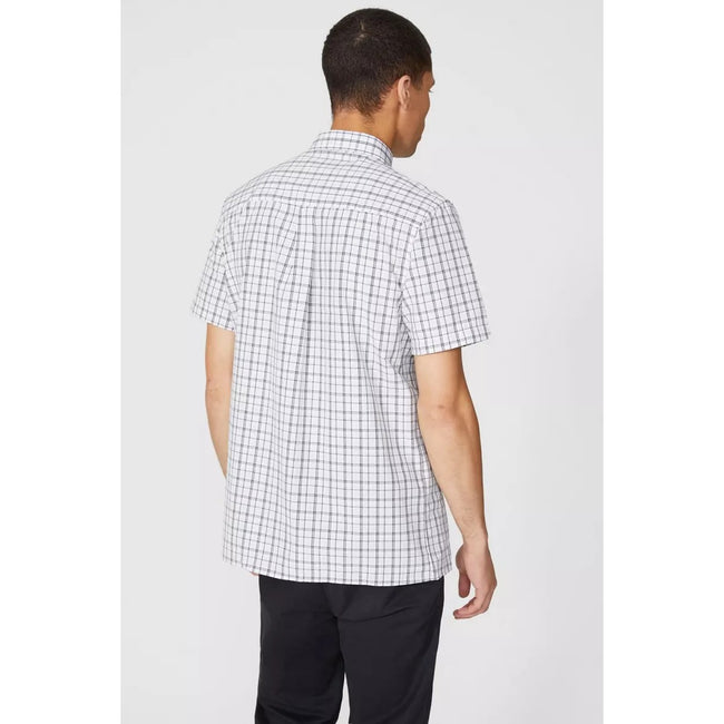 Gray - Back - Maine Mens Checked Shirt
