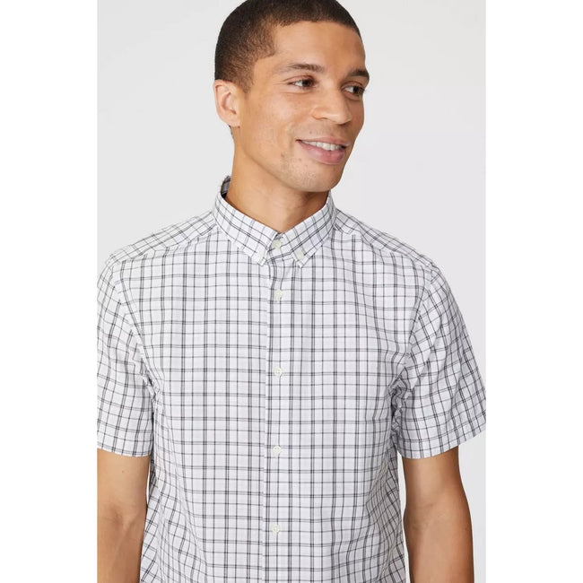 Gray - Side - Maine Mens Checked Shirt