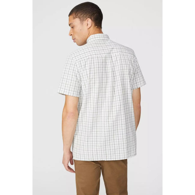 Green - Back - Maine Mens Checked Shirt
