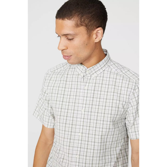 Green - Side - Maine Mens Checked Shirt