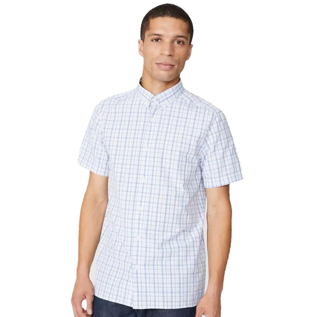 Blue - Front - Maine Mens Checked Shirt