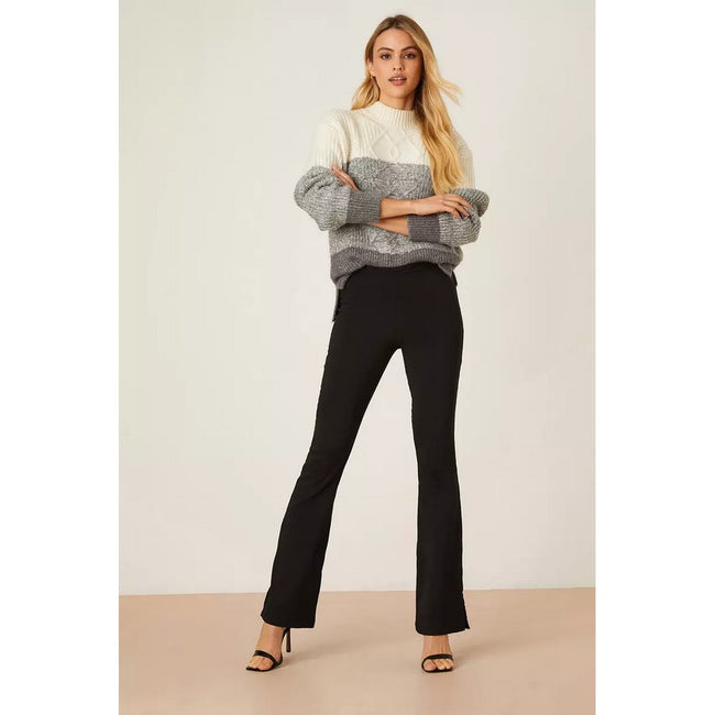 Black - Lifestyle - Dorothy Perkins Womens-Ladies Bengaline Flared Split Hem Bootcut Pants