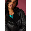 Black - Lifestyle - Dorothy Perkins Womens-Ladies Aviator Shearling Jacket