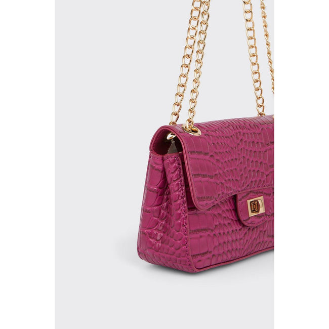 Pink - Side - Dorothy Perkins Womens-Ladies Sofia Croc Chain Strap Shoulder Bag