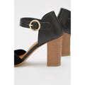 Black - Side - Good For The Sole Womens-Ladies Harlow Stack Sandals