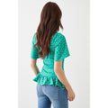 Green - Back - Dorothy Perkins Womens-Ladies Frilled Drawstring Top