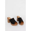 Black - Back - Faith Womens-Ladies Hailey Platform Mules