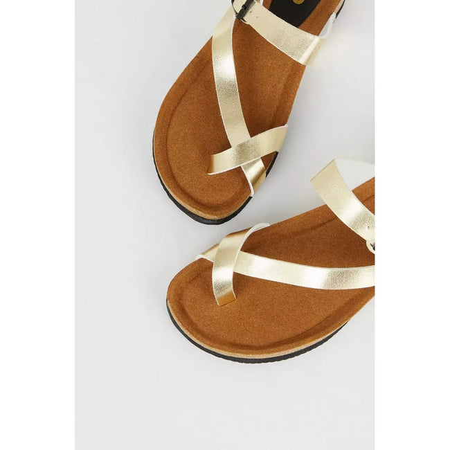 Gold - Side - Riley Womens-Ladies Comfort Wedge