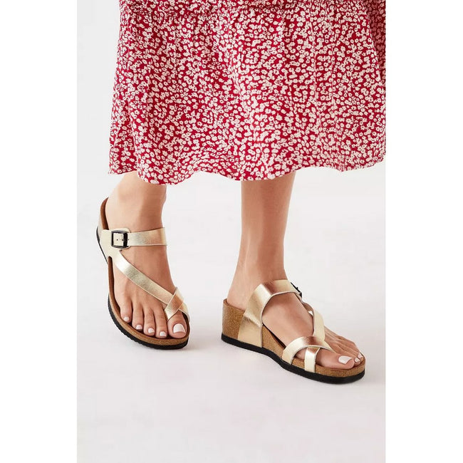 Gold - Lifestyle - Riley Womens-Ladies Comfort Wedge