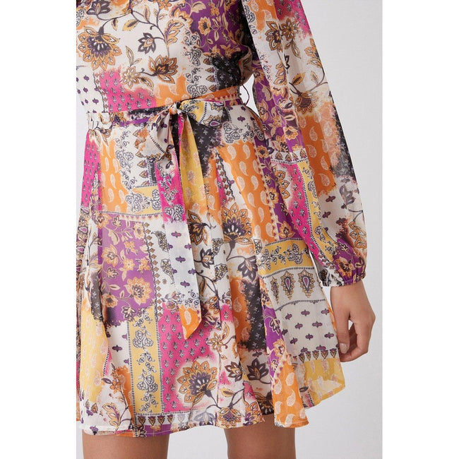 Multicolored - Side - Dorothy Perkins Womens-Ladies Patchwork Chiffon Mini Dress