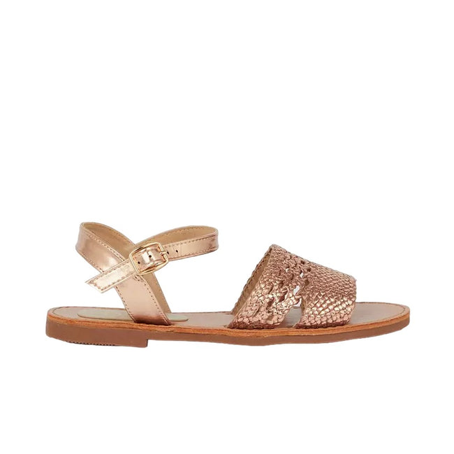 Rose Gold - Front - Felix Womens-Ladies Basket Weave Sandals