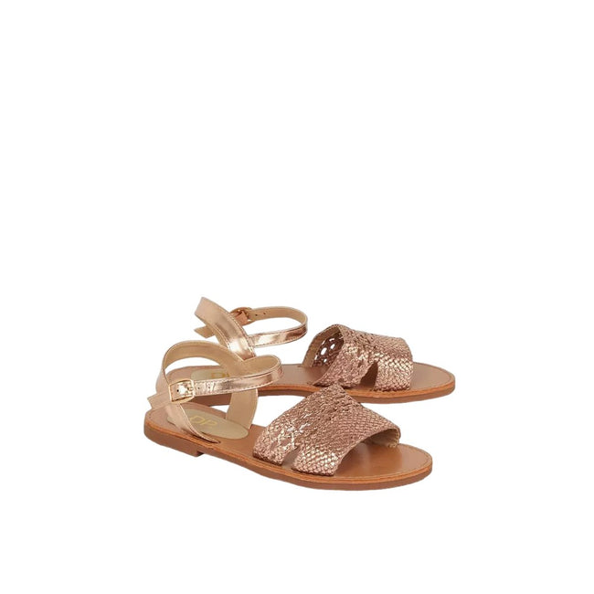 Rose Gold - Back - Felix Womens-Ladies Basket Weave Sandals
