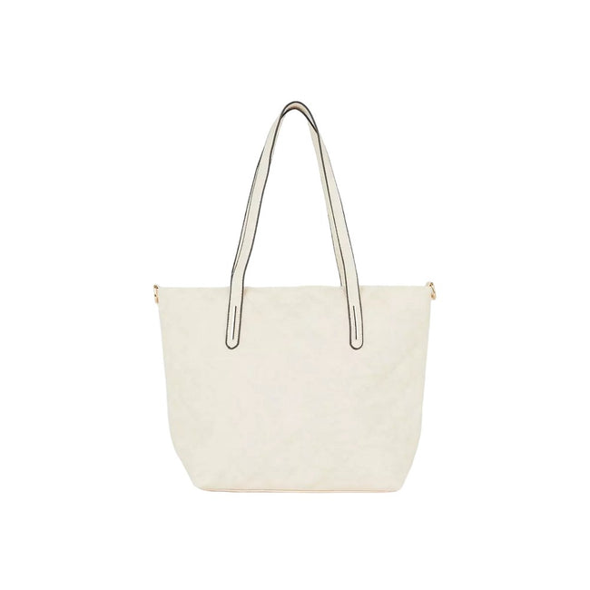 Cream - Back - Faith Arabella Quilted Tote