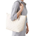 Cream - Pack Shot - Faith Arabella Quilted Tote