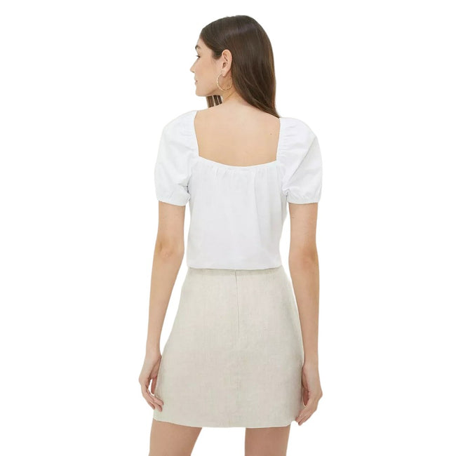 White - Back - Dorothy Perkins Womens-Ladies Elasticated Hem Top
