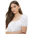 White - Side - Dorothy Perkins Womens-Ladies Elasticated Hem Top