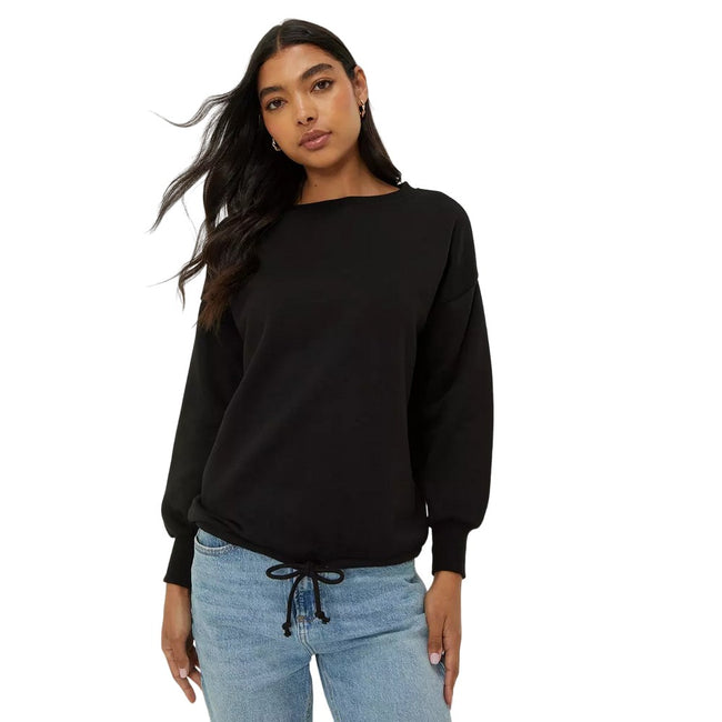 Black - Front - Dorothy Perkins Womens-Ladies Drawstring Sweatshirt