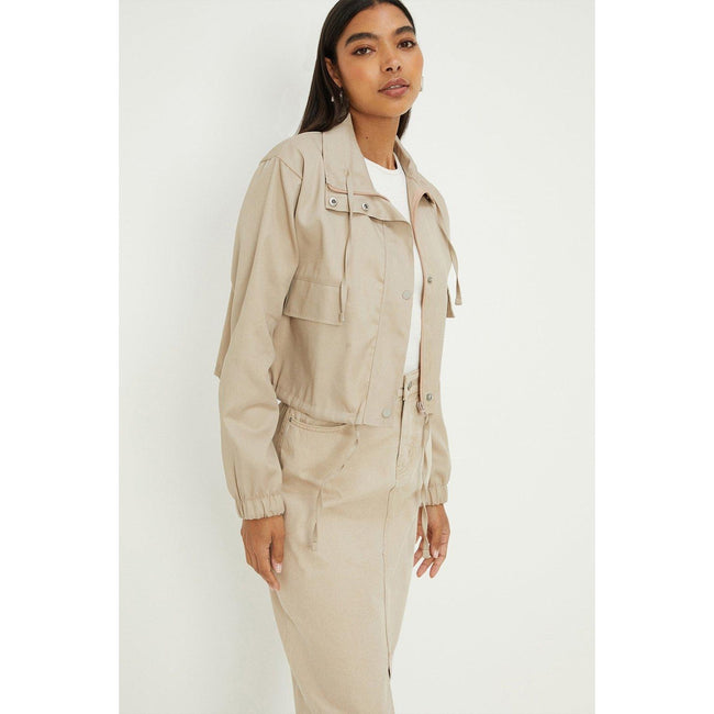 Stone - Front - Dorothy Perkins Womens-Ladies Drawstring Jacket