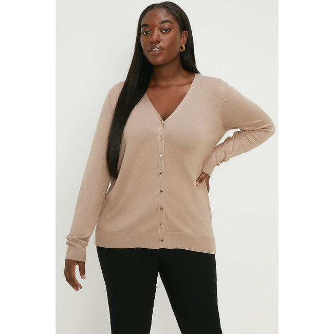 Oatmeal - Front - Dorothy Perkins Womens-Ladies Button Through Cardigan