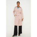 Pink - Front - Dorothy Perkins Womens-Ladies Button Trench Coat