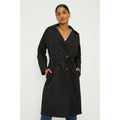 Black - Front - Dorothy Perkins Womens-Ladies Button Trench Coat
