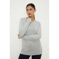 Gray - Front - Dorothy Perkins Womens-Ladies Buttoned Cuff Petite Sweater