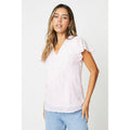 Blush - Front - Dorothy Perkins Womens-Ladies Sequin Flutter Blouse