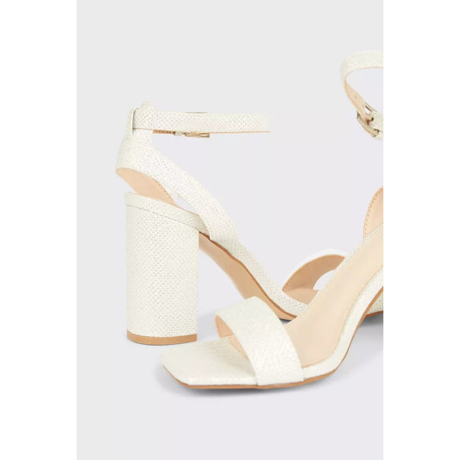 White - Side - Principles Womens-Ladies Serene Block Heel Sandals
