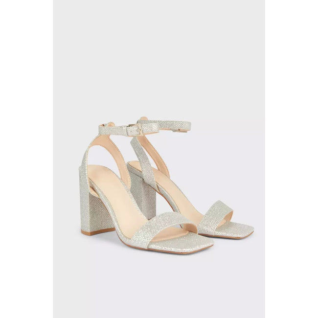Gray - Back - Principles Womens-Ladies Serene Block Heel Sandals