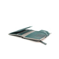 Gray-Aquatic - Side - Eastern Counties Leather Cassie Contrast Panel Leather Coin Purse