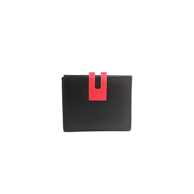 Black-Watermelon - Front - Eastern Counties Leather Cassie Contrast Panel Leather Coin Purse