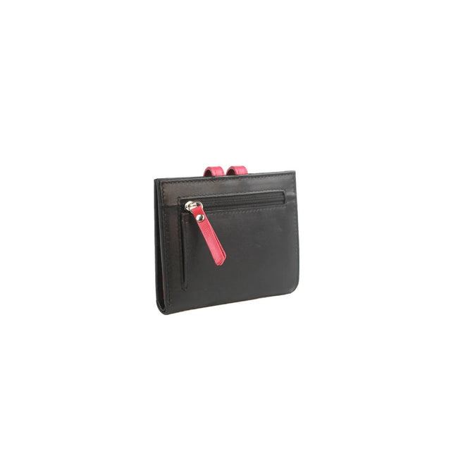 Black-Watermelon - Back - Eastern Counties Leather Cassie Contrast Panel Leather Coin Purse