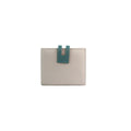 Gray-Aquatic - Front - Eastern Counties Leather Cassie Contrast Panel Leather Coin Purse