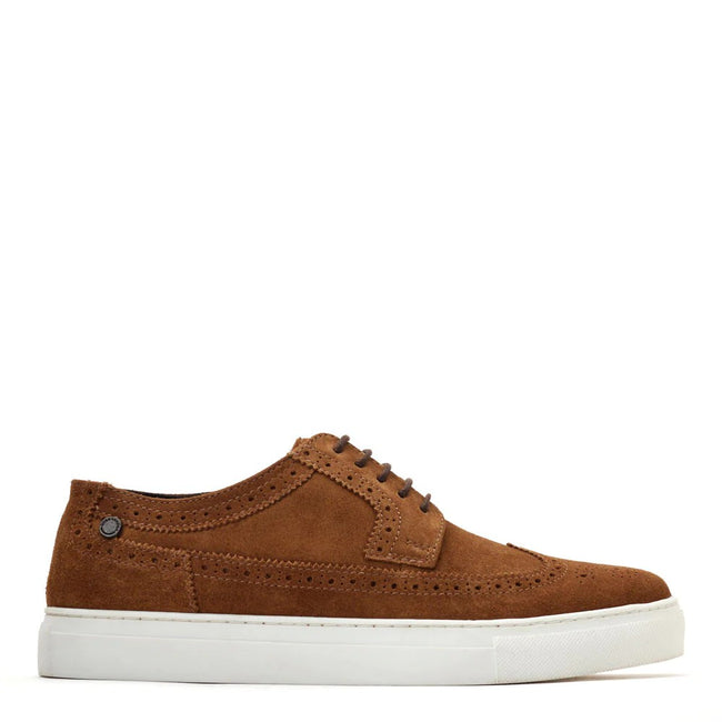 Brown - Pack Shot - Base London Mens Mickey Suede Brogues