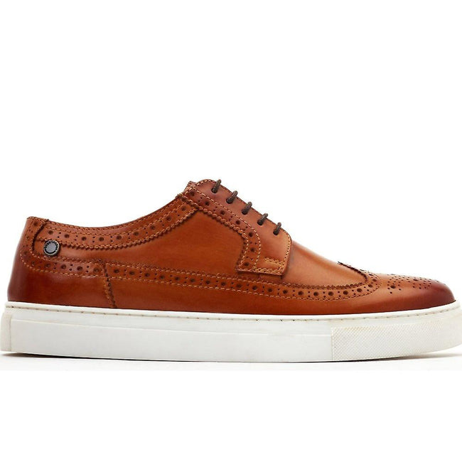 Tan - Pack Shot - Base London Mens Mickey Leather Brogues