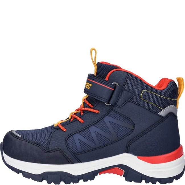 Navy-Orange-Corn - Close up - Hi-Tec Boys Rush Walking Boots