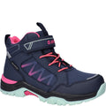 Navy-Fusion Pink-Mint - Front - Hi-Tec Boys Rush Walking Boots