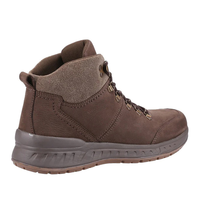 Brown - Back - Cotswold Mens Avening Leather Walking Shoes