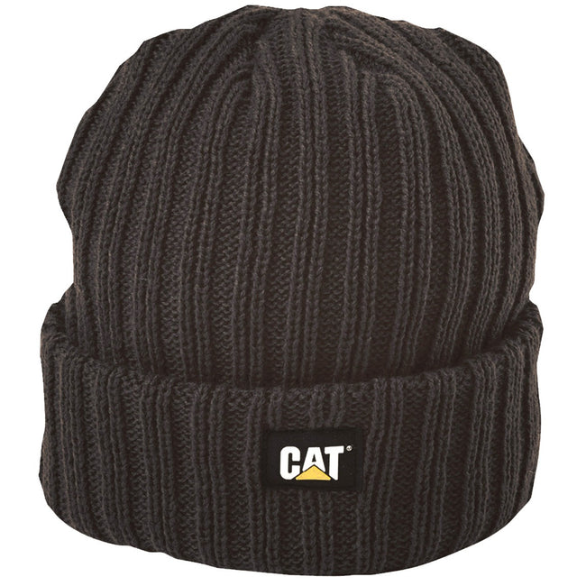 Black - Front - Caterpillar C443 Rib Watch Hat - Headwear