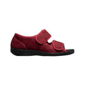 Burgundy - Back - GBS Brompton Touch Fastening Open Toe Slipper - Unisex Slippers