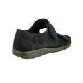 Black - Back - GBS Brompton Touch Fastening Open Toe Slipper - Unisex Slippers