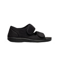 Black - Side - GBS Brompton Touch Fastening Open Toe Slipper - Unisex Slippers
