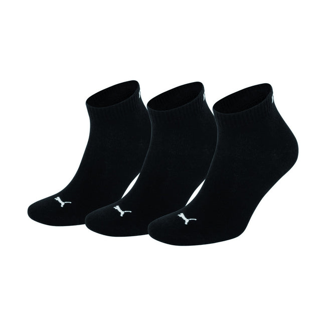 Black - Back - Puma Trainer Socks 3 Pair Pack - Mens Socks