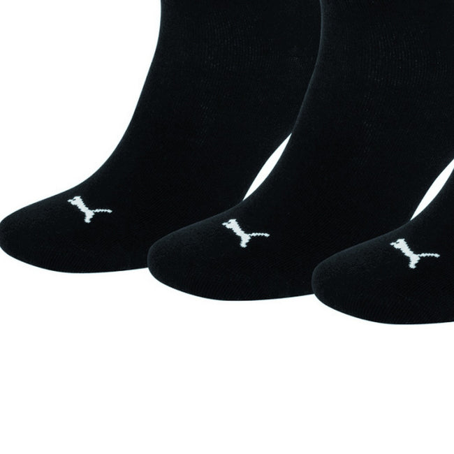 Black - Side - Puma Trainer Socks 3 Pair Pack - Mens Socks