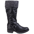 Black - Back - Divaz Womens-Ladies Monroe Tall Boots