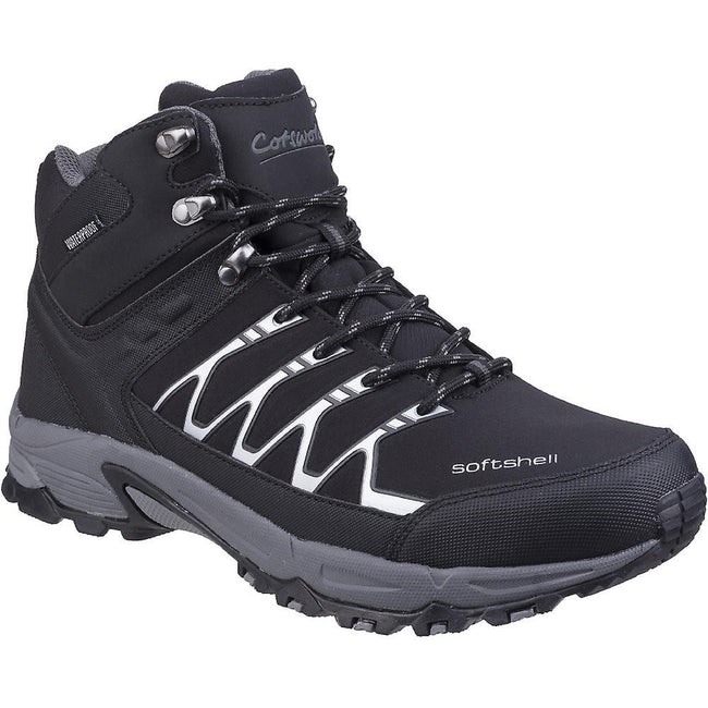 Black-Gray - Front - Cotswold Mens Abbeydale Mid Hiking Boots