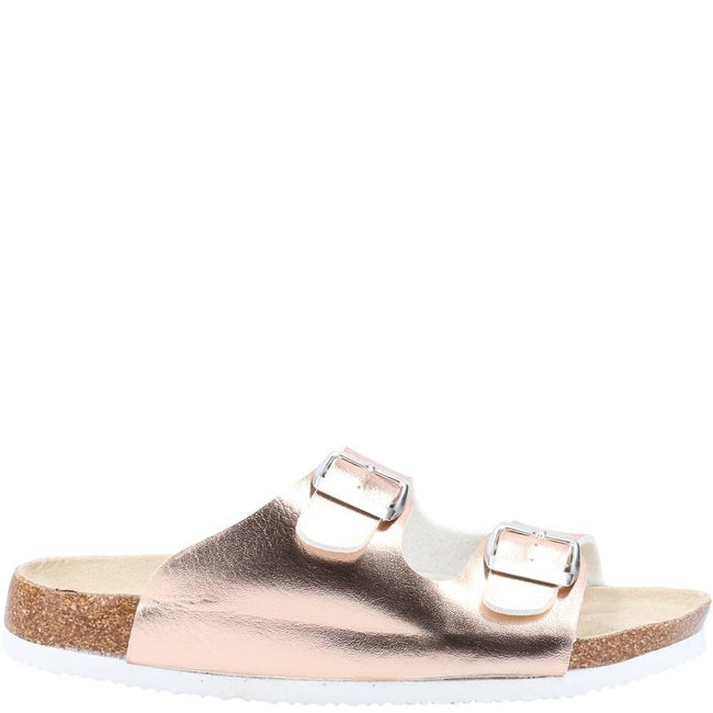Rose Gold-Brown - Back - Divaz Womens-Ladies Nimes Sliders