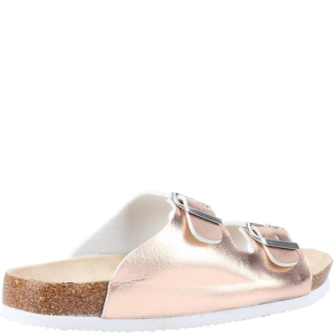 Rose Gold-Brown - Side - Divaz Womens-Ladies Nimes Sliders