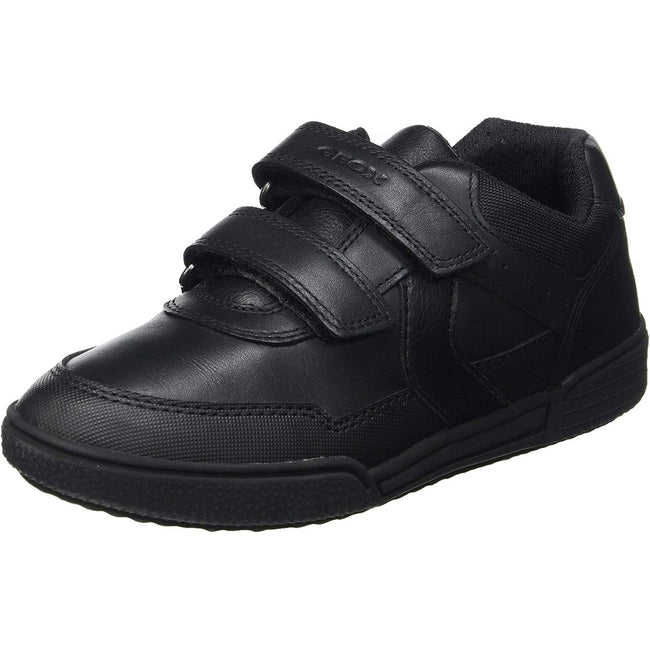 Black - Front - Geox Boys Poseido Leather School Shoes